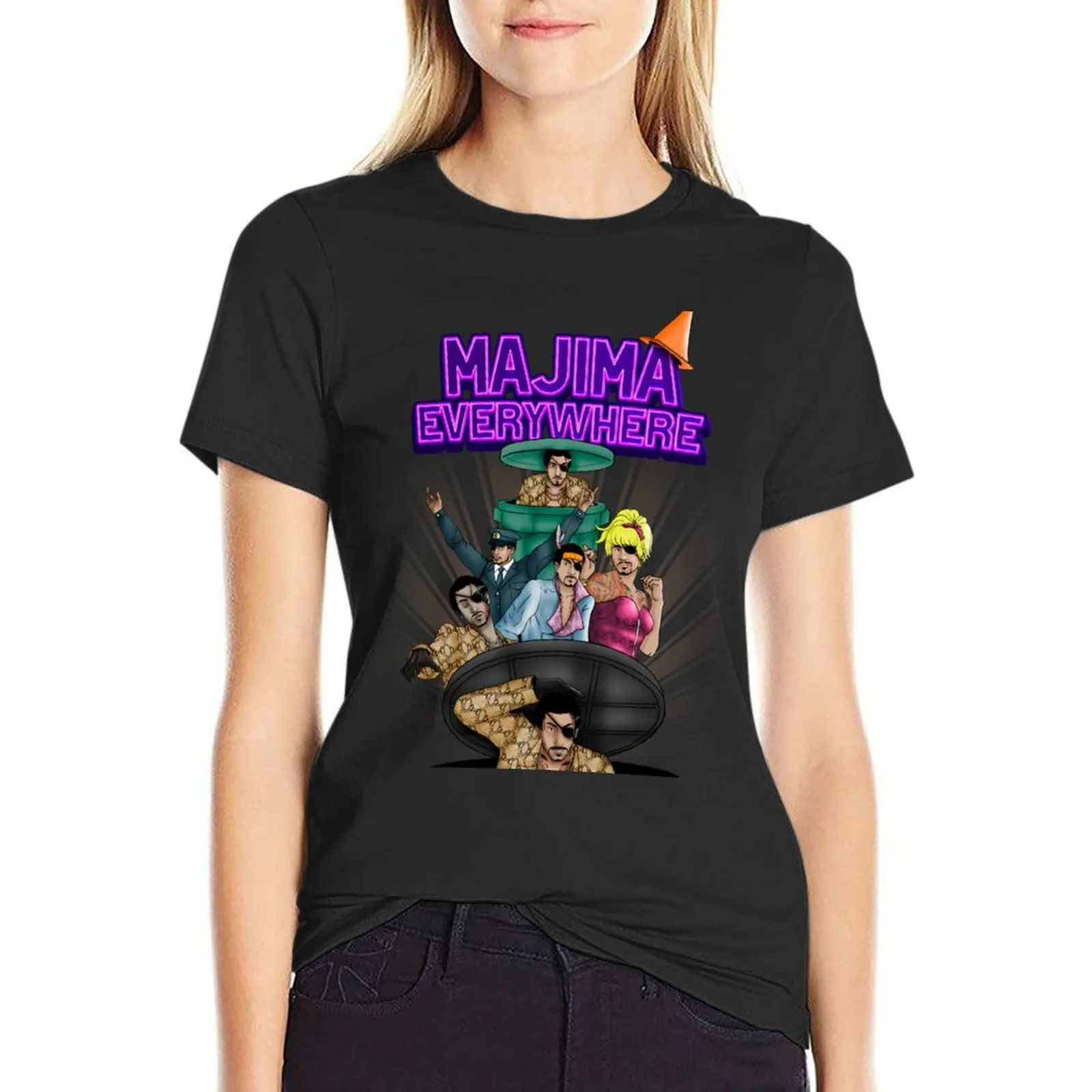 Majima Everyhere T-Shirt anime animal prinfor graphics Woman clothing