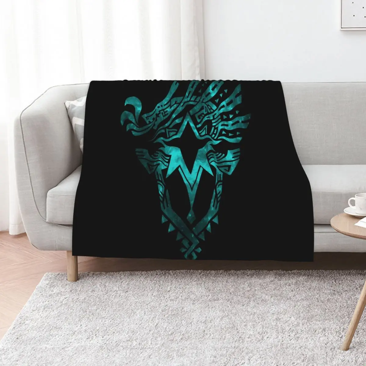 

Monster Hunter World: Iceborne - Logo (Galaxy Design) Black Background Throw Blanket Tourist Thin Hairy Blankets