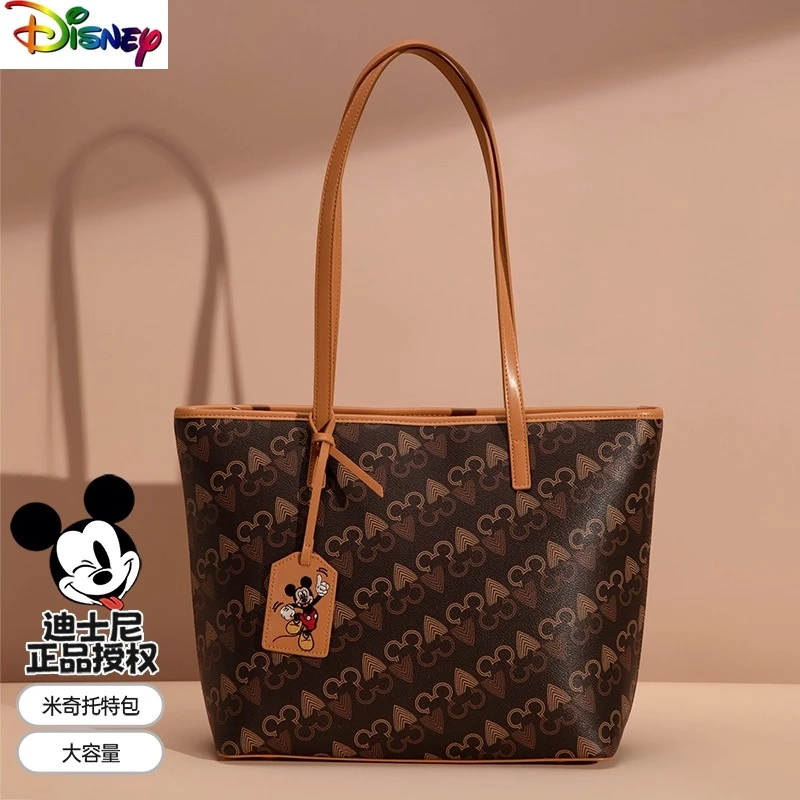 

Disney's new fashionable light luxury handbag for women, retro cute cartoon Mickey, large capacity casual versatile tote bag