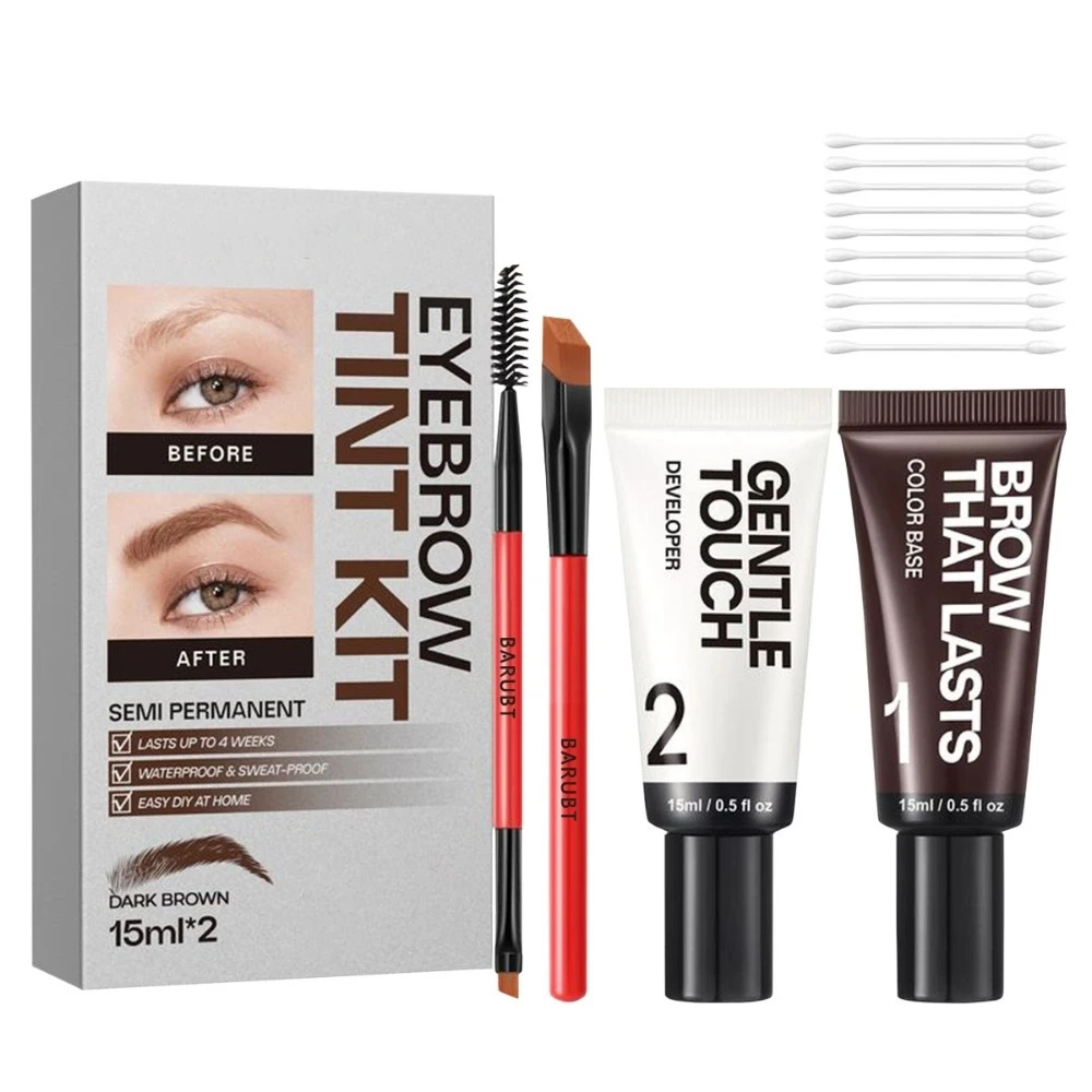New Long Last Effect Eyebrow Tint Kit Waterproof Sweat-proof Semi Permanent Brow Tint Natural Brow Kit Gifts