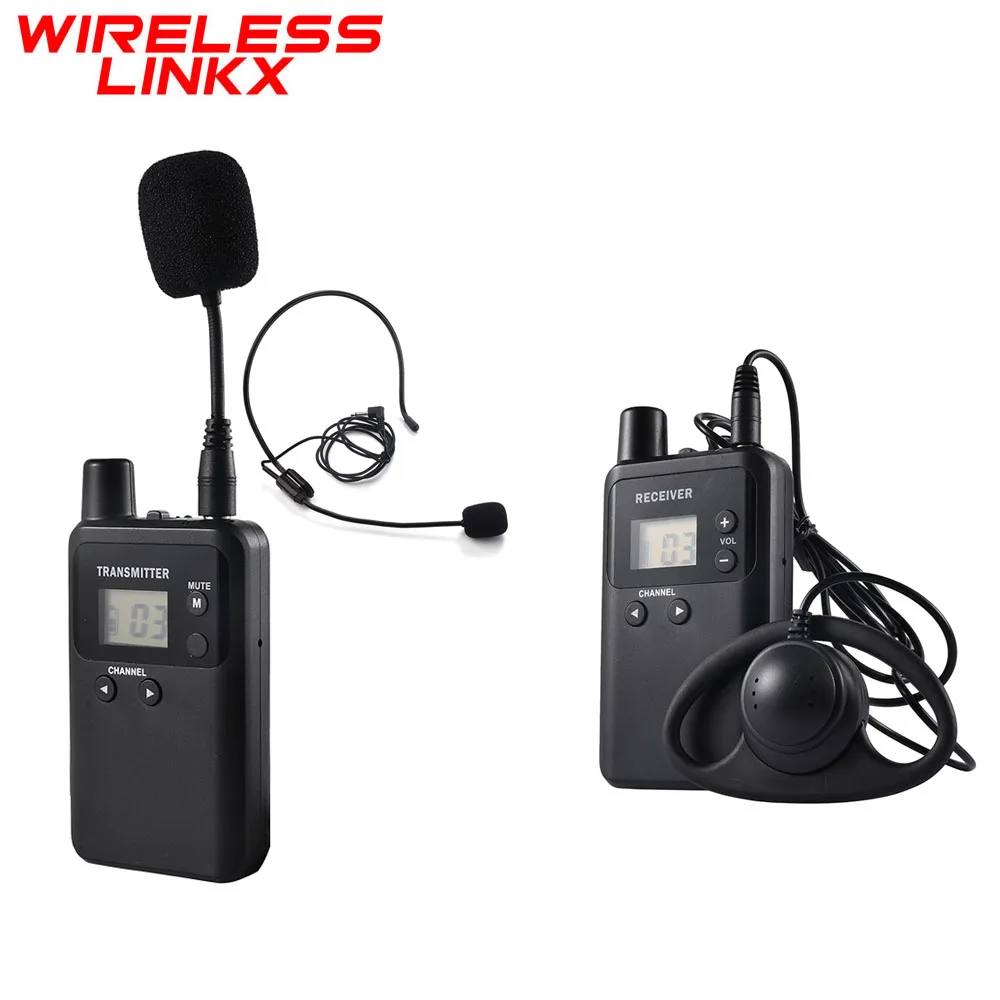 

Wireless Whisper Tour Guide System 1 Transmitter with 2 Microphones, 1 Receiver with Earphone for Simultaneous Interpretation