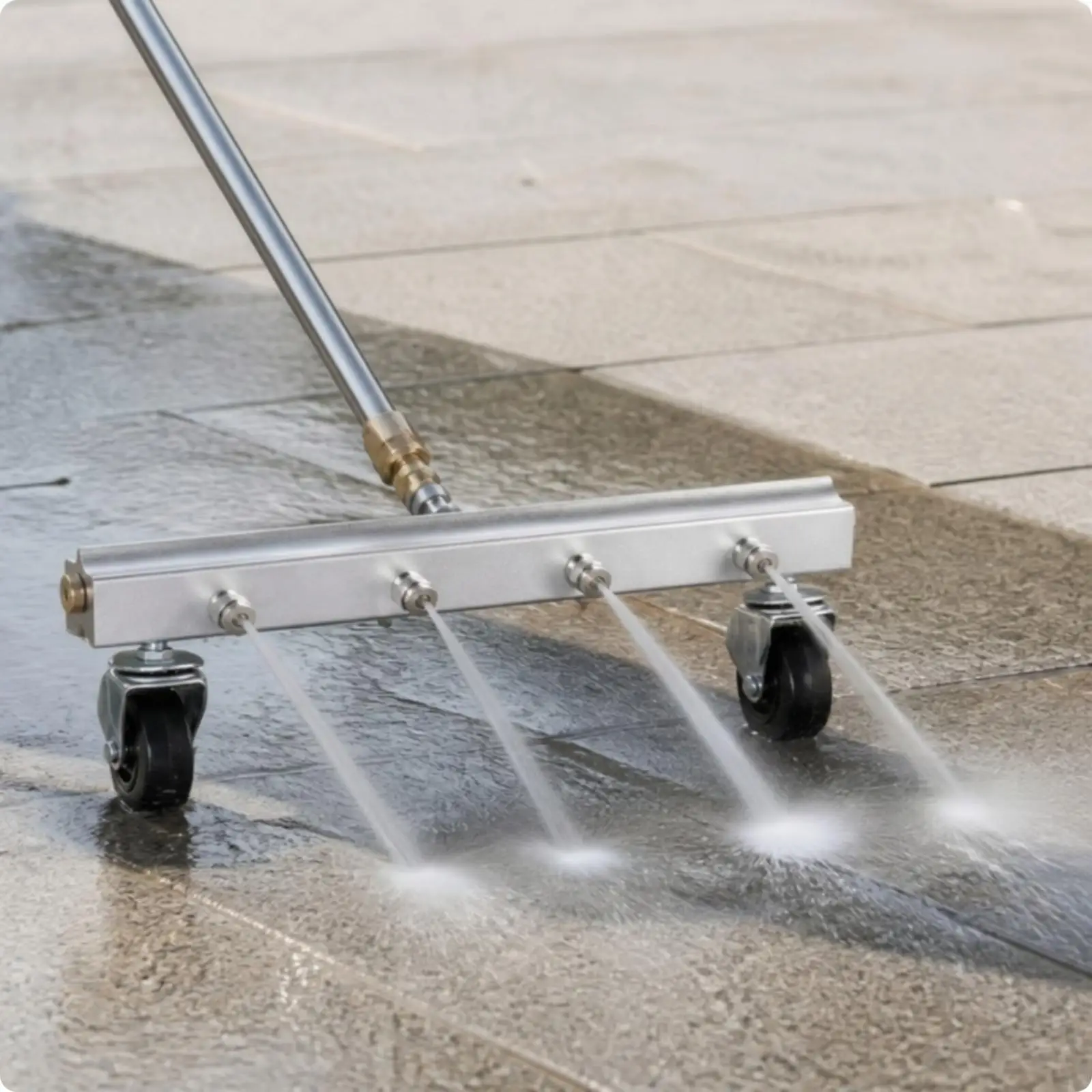 Pressure Washer Surface Cleaner Attachment Road Nozzle with 4000 PSI Rating Stainless Steel Undercarriage Washer with Caster
