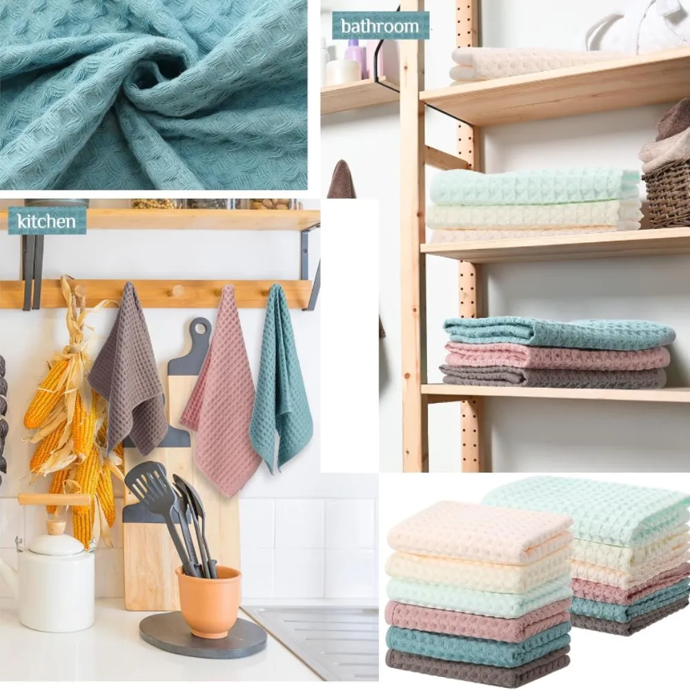 1/4/6-Piece Waffle Weave Cotton Towel Set – Quick Dry & Lightweight SEO Tags 6