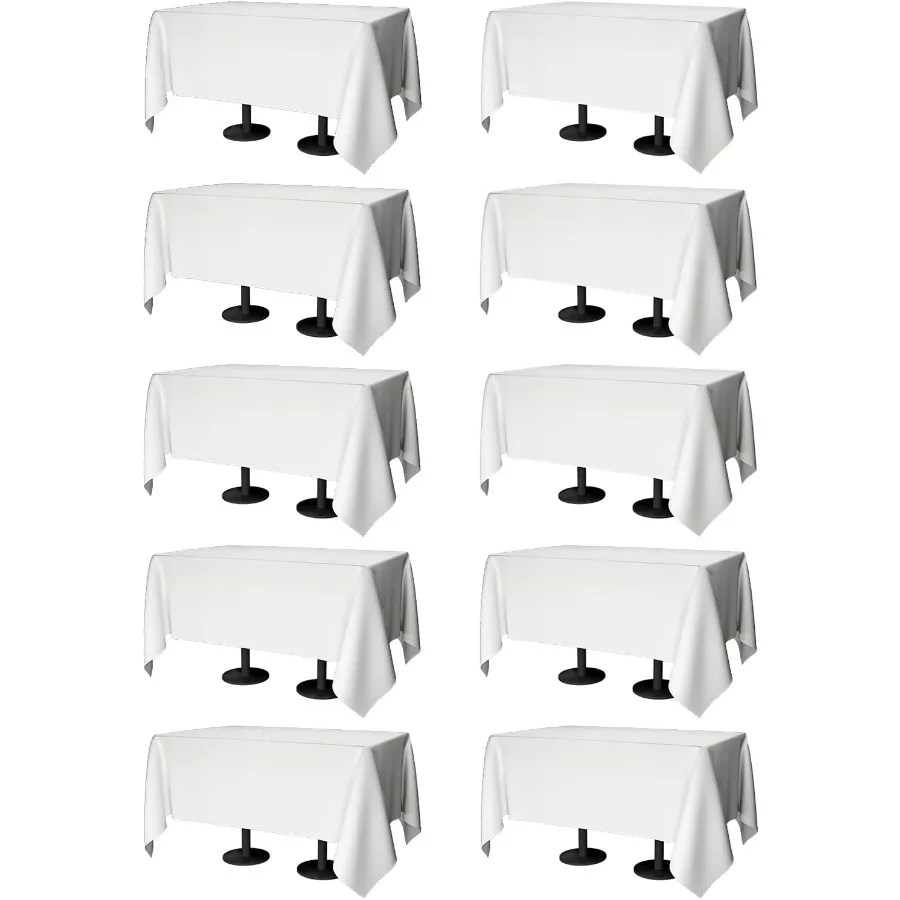 

Скатерть 70x120 — упаковка из 10 прямоугольных белых моющихся чехлов из полиэстера, устойчивых к пятнам и морщинам, для обеденных столов, вар.