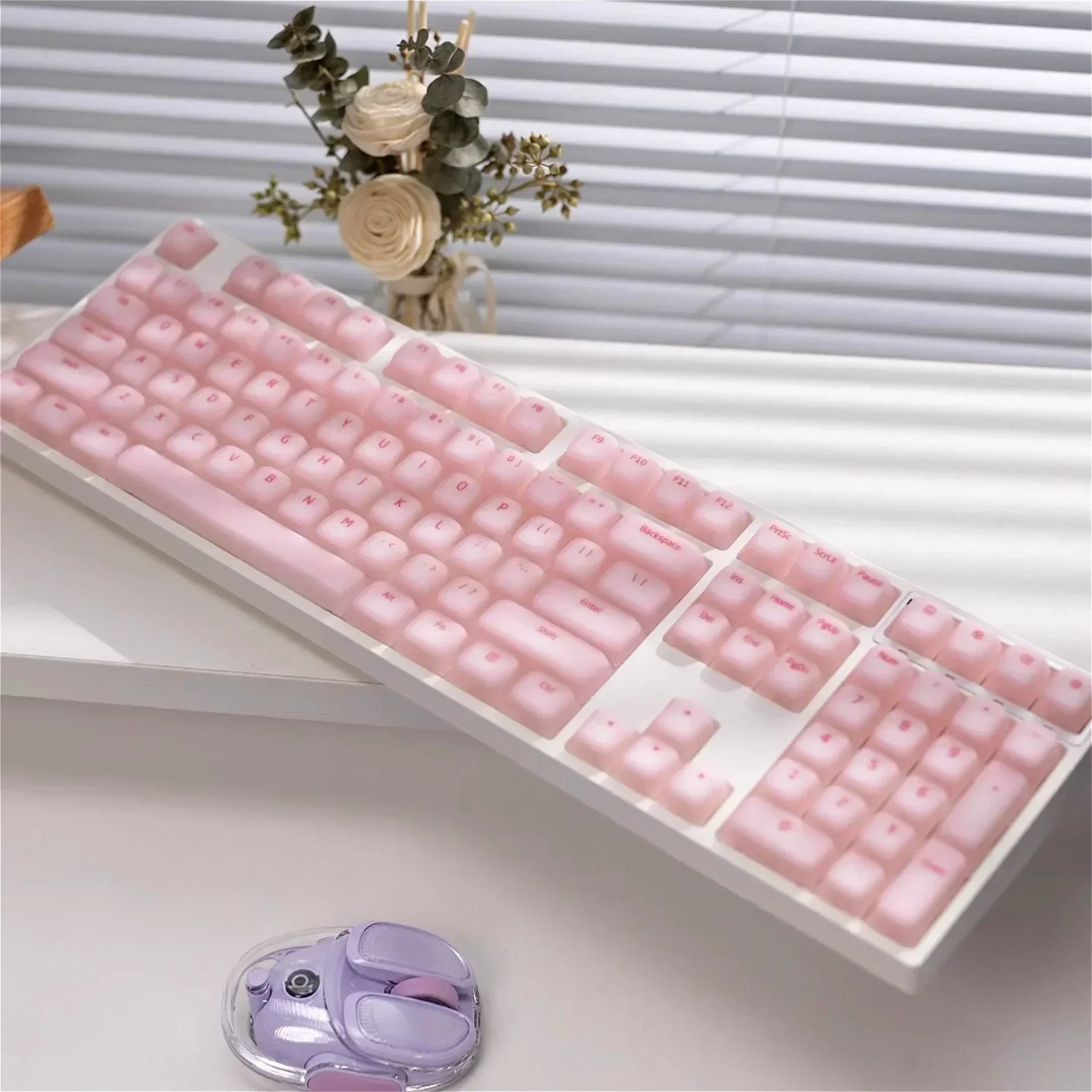 Translucent Silicone CHERRY Keycaps PBT Dopamine Mute for 21/61/87/104/108 Mechanical Keyboards