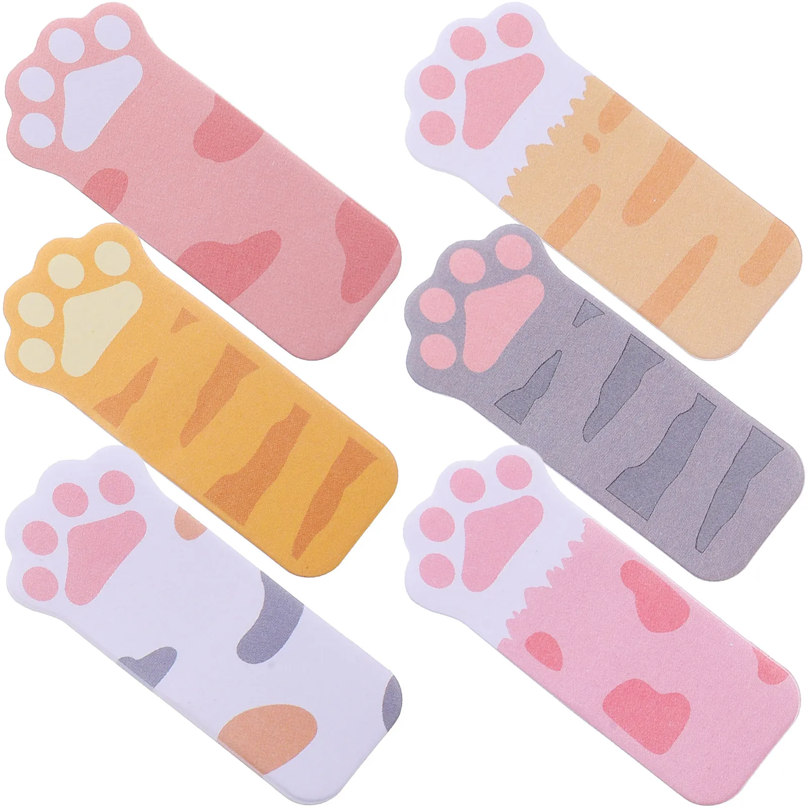 6Sets Cat Paw Memo Pads Kawaii Multi-Function Page Tabs Compact Book Markers Student Stationery Portable