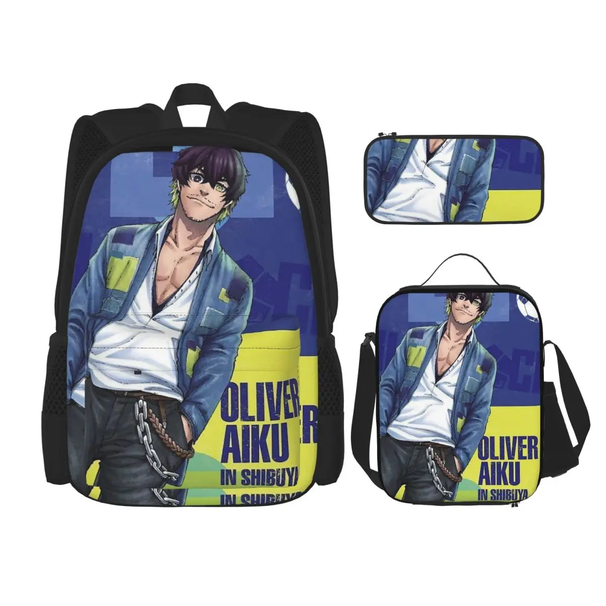 

Oliver Aiku Backpacks Boys Girls Bookbag Children School Bags Kids Rucksack Lunch Bag Pen Bag Three-Piece Set