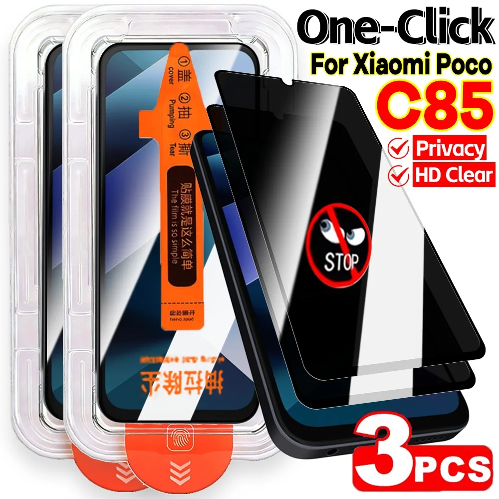 

1-3Pcs Tempered Glass Screen Protector for Xiaomi Poco C85 Clear&Privacy Anti-Spy Protective Film Easy Install Dust-Free Cover