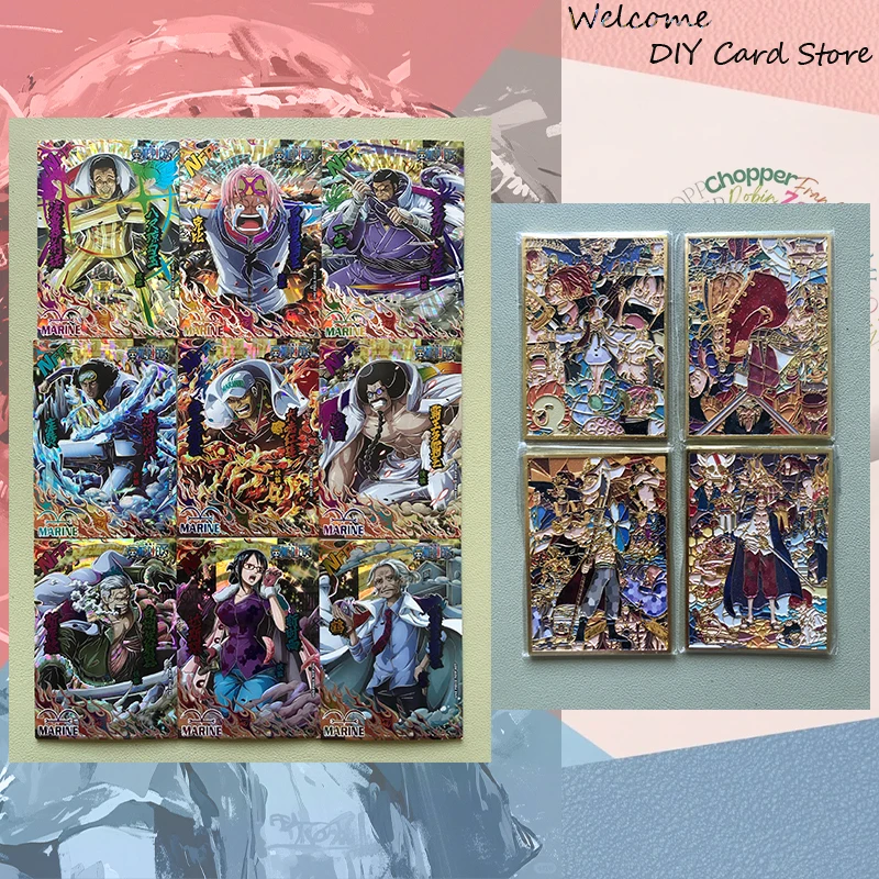 Anime ONE PIECE Card Set Metal Enamel Cards Shanks Boa Hancock Roronoa Zoro UTA Nefertari D. Vivi Nico Robin Collectible Cards