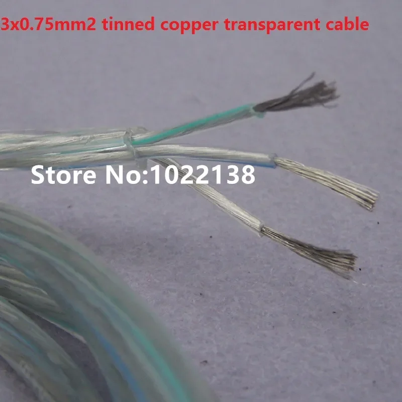 3*0.75mm Transparent Power Cord Electric Cable for Lighting Lamps Electrical Wire Pendant Light
