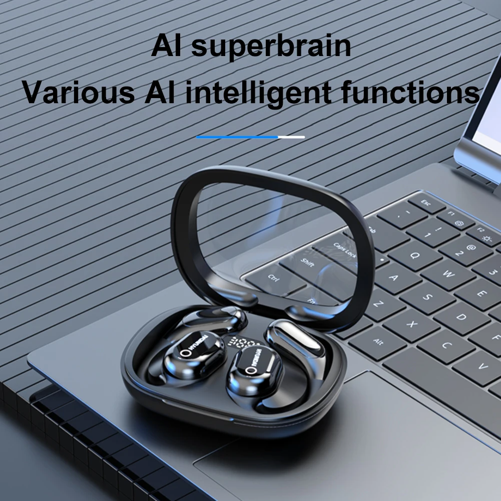 144 لغة AI في الوقت الحقيقي سماعات أذن ثنائية الاتجاه متوافقة مع بلوتوث 5.4 جهاز مترجم سماعات أذن للترجمة لنظام Android وiOS