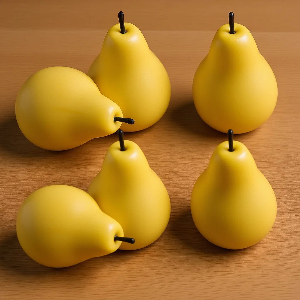 

6Pcs Pear Adornment Realistic Simulation Fruit Decor for Home Styling Photography Props Preschool Learning Accessories