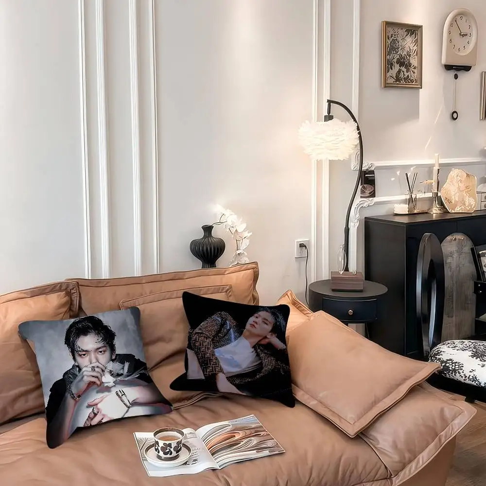 

Korean Star B-Baek H-hyun Pillow Gift Home Office Decoration Bedroom Sofa Car Cushion Cover Case 45x45