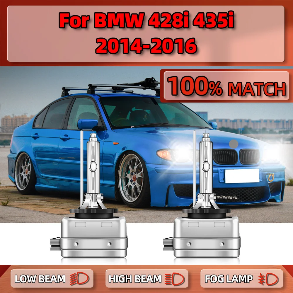 

2Pcs 35W HID Xenon Car Headlight Bulbs 20000LM D1S HID Xenon Headlamps 12V 6000K White For BMW 428i 435i 2014 2015 2016