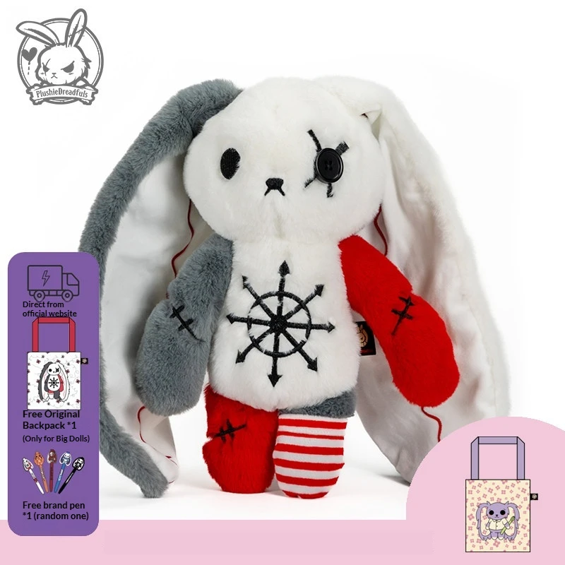 Plushiedreadfuls Canvas Tote Bag Gothic Rabbit Print Reusable Stress Relief Anxiety Relief For Adhd Adults Daily Shopping Travel