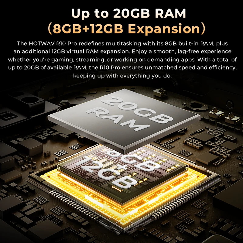 HOTWAV R10 Pro Tablet robusto 10800mAh Bateria enorme 10.1 ''HD + Display Pad Android 14 8GB 256GB 13MP 4G Global Tablet PC