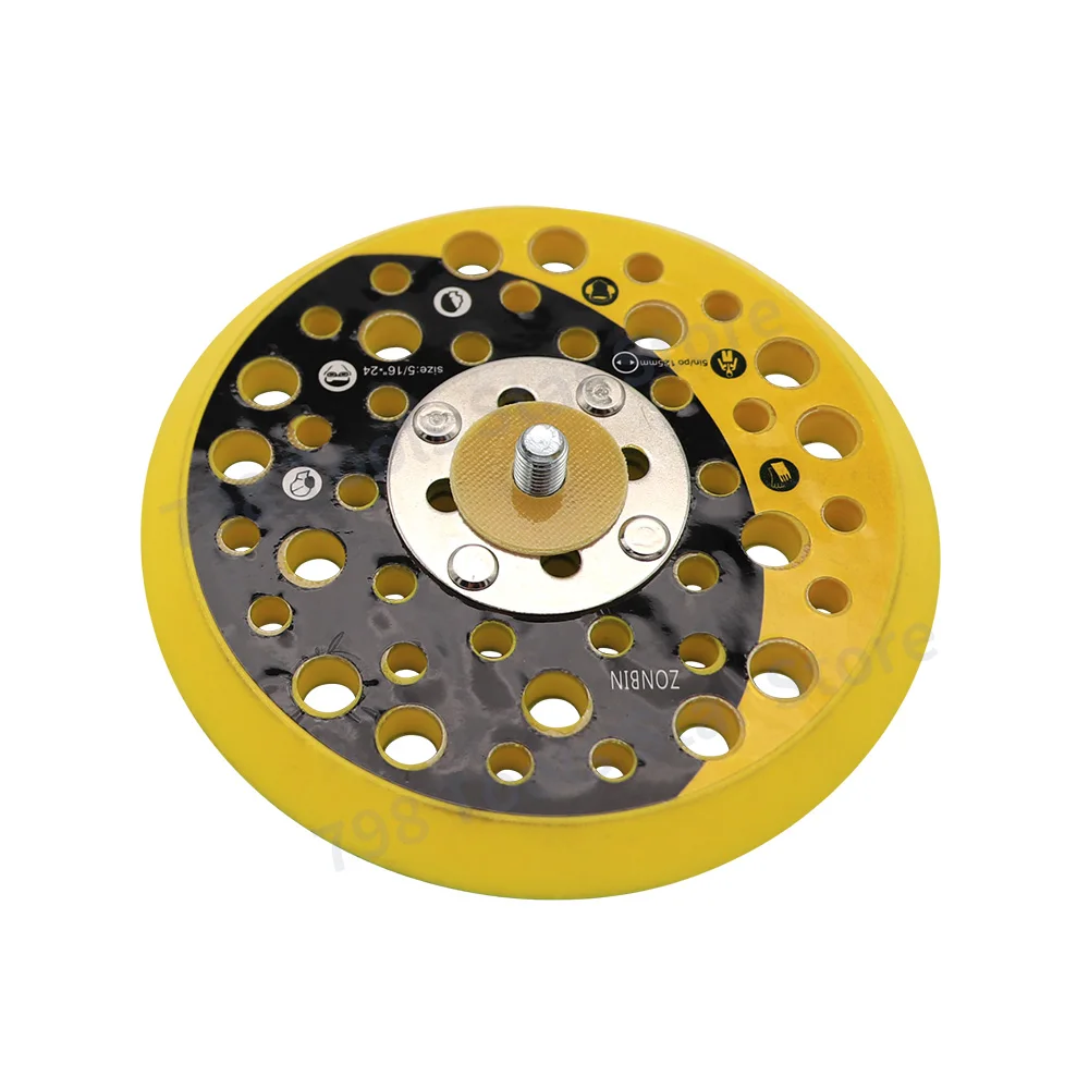 Imagem -06 - Polegada 44 Furos Gancho & Loop Aperto Enfrentou Abraconjunto Almofada de Vácuo com 16 X24 Rosca para Mirka Net Lixa Discos Almofada de Backup Médio 1pc