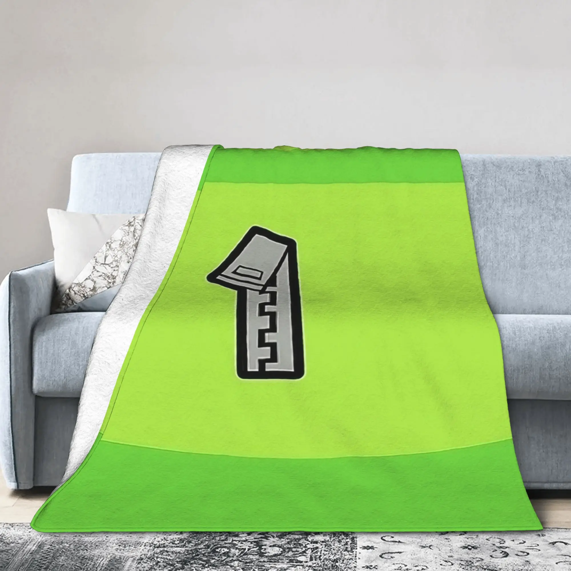 Invaders Zim Cartoon Blanket Fleece Print Green Cute Multifunction Lightweight Thin Throw Blanket for Home Outdoor Quilt