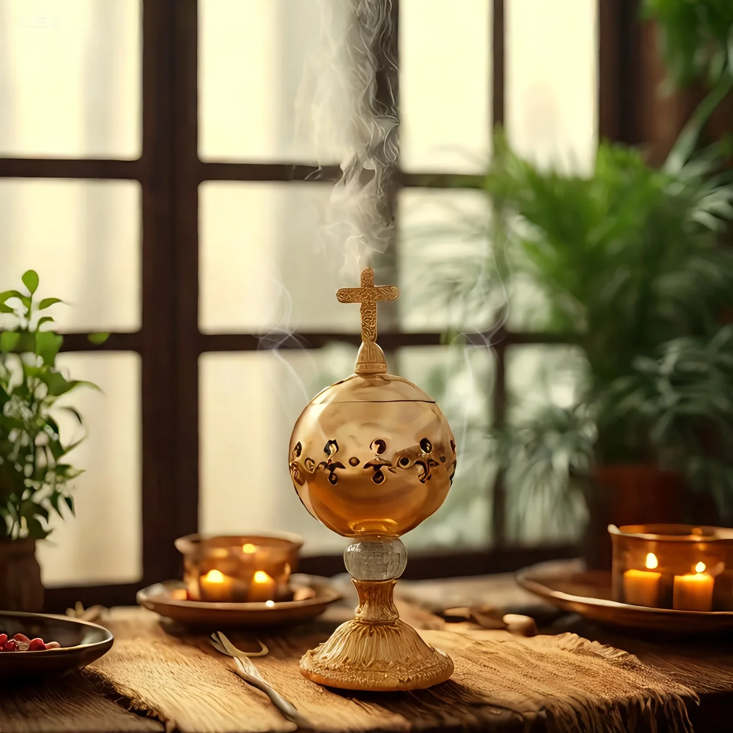 Elegant brass incense burner, carbon incense burner, smooth surface, fashionable Middle East craft, very suitable for home decor