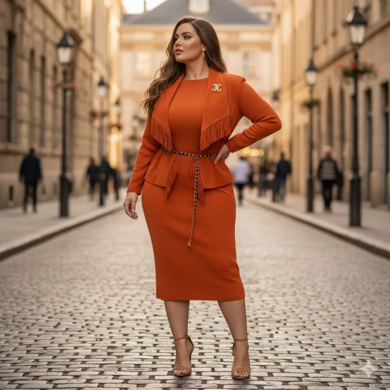 

Miyake Pleated Dress Set 2026 Spring New Metal Belt Accessories Solid Color Cardigan Fringe Undershirt Plus Size Two-piece Set