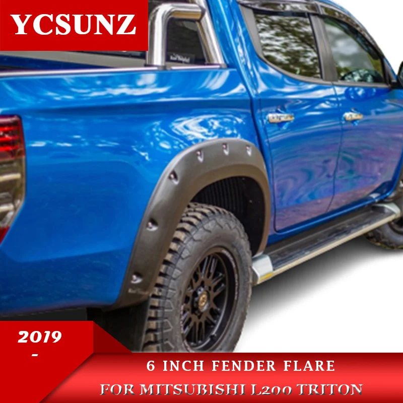 

6 inch Wheel Arch Fender Flares For Mitsubishi L200 Triton 2019 2020 2021 Ram 1200 Strada Strakar Barbarian With Nuts Double Cab