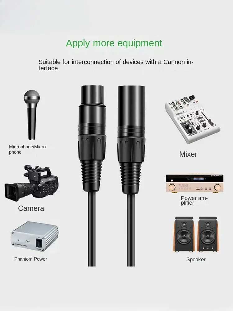 Kabel XLR męski do męskiego na żeńskiego kabla audio OFC ekranowany do miksera mikrofonowego Femlae do żeńskiego F/F 1m 1,8m 3m 5m 10m 15m 20m