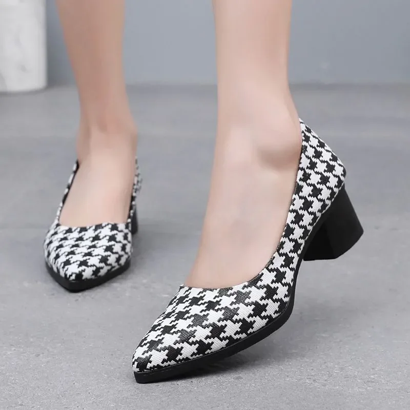

Cresfimix zapatos de mujer, женские модные милые высококачественные весенние туфли без шнуровки с нескользящим квадратным каблуком, женские офисные туфли-лодочки ab376