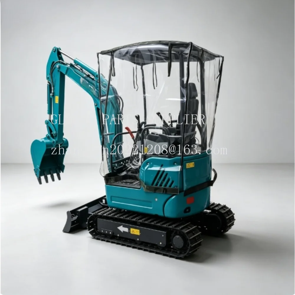 1pc Mini Protective Cover Transparent Digger Excavator Car Cover Warm Awning Thickened Canvas+Pvc Windproof Fit for Sunward 18