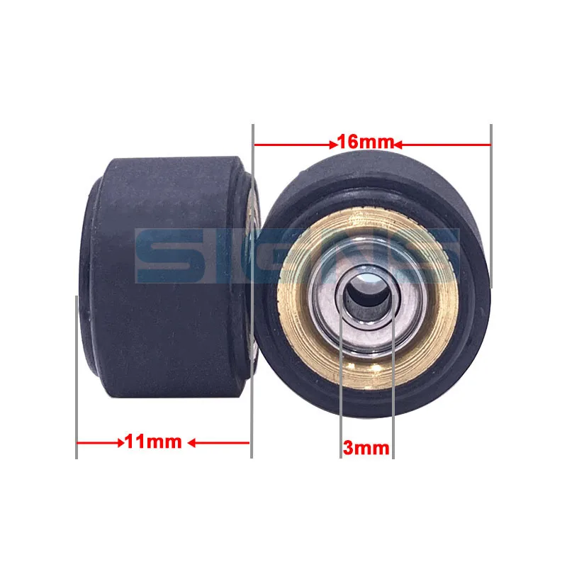 Pinch Roller Wheel 3x11x16mm for Roland Mimaki Graphtec Vinyl Cutter Rubber Paper Pressure Push Roller 2pcs/lot