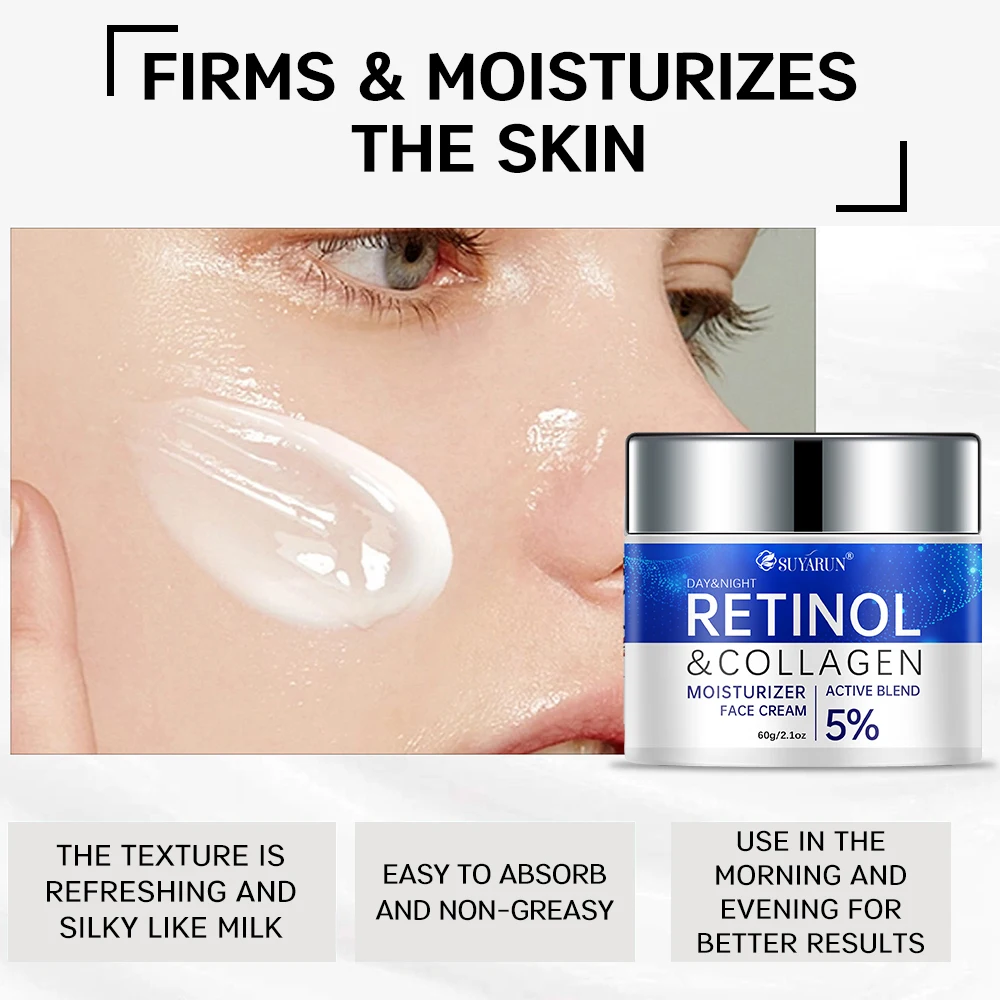 كريم وجه SUYARUN Retinol + الكولاجين - مخفض التجاعيد المضاد للشيخوخة ومرطب لشد البشرة | تعزيز الترطيب للبشرة الناضجة. #3