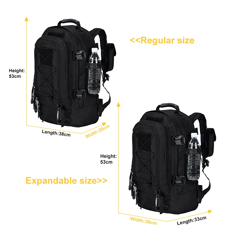 60L Militärischer taktischer Rucksack, Armee-Molle-Angriffsrucksack, Outdoor-Reisen, Wanderrucksäcke, Camping, Jagd, Mochila für Herren – Detail 6