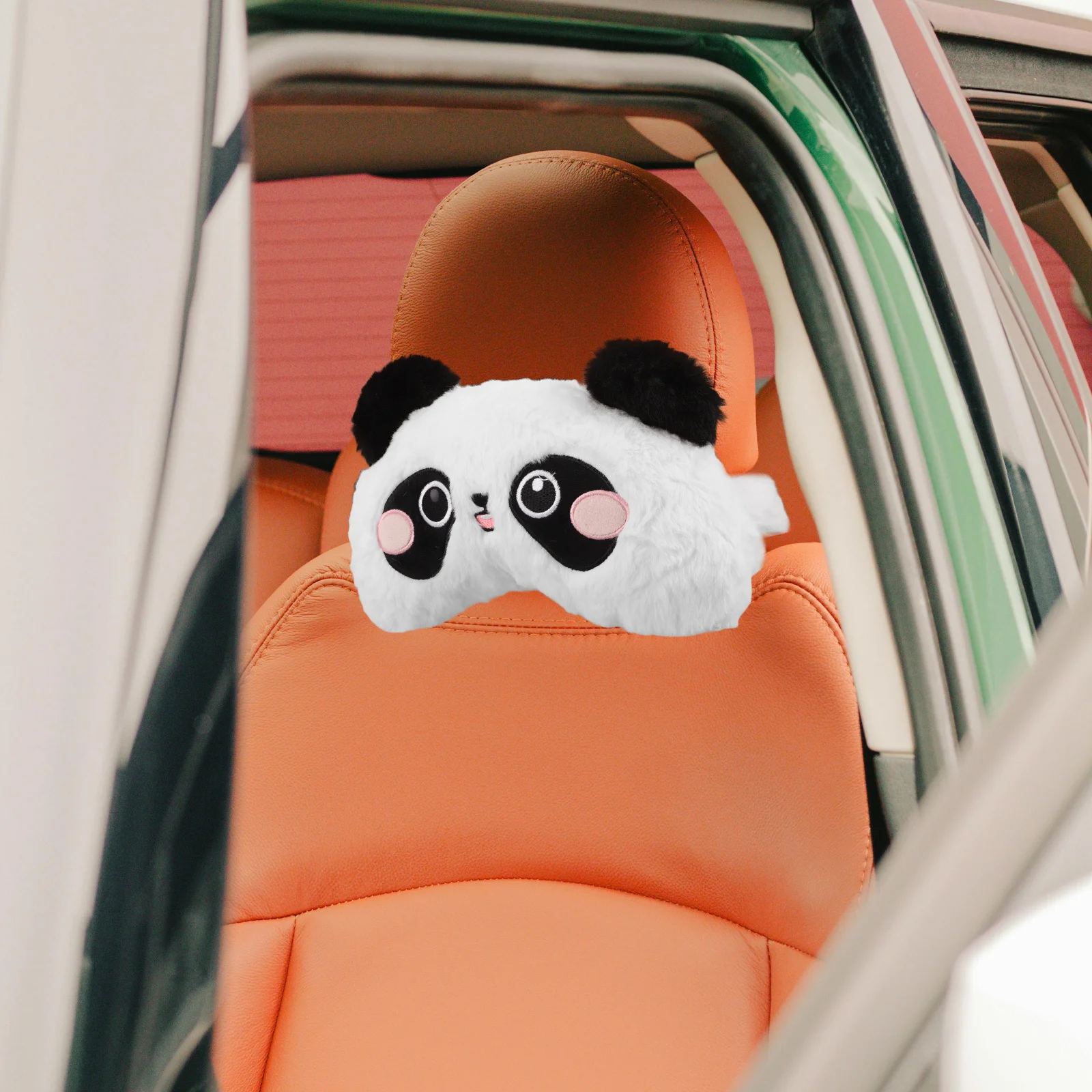 وسادة مسند رأس السيارة اللطيفة، وسادة دعم الرقبة الباندا، وسادة مسند الرأس الناعمة للبالغين والأطفال، ملحقات داخلية لمقعد السيارة