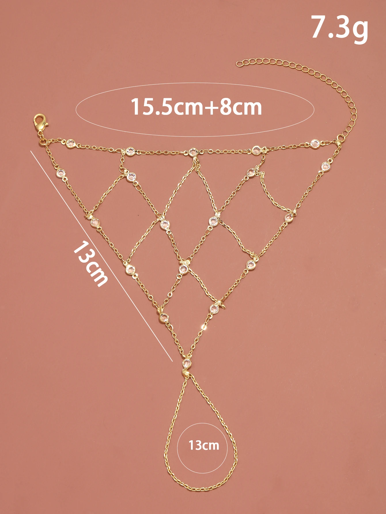 سوار إصبع من حجر الراين بشبكة منشورية، مجوهرات بسيطة لتزيين اليد الأنثوية، سلسلة سوار عصرية متعددة الاستخدامات