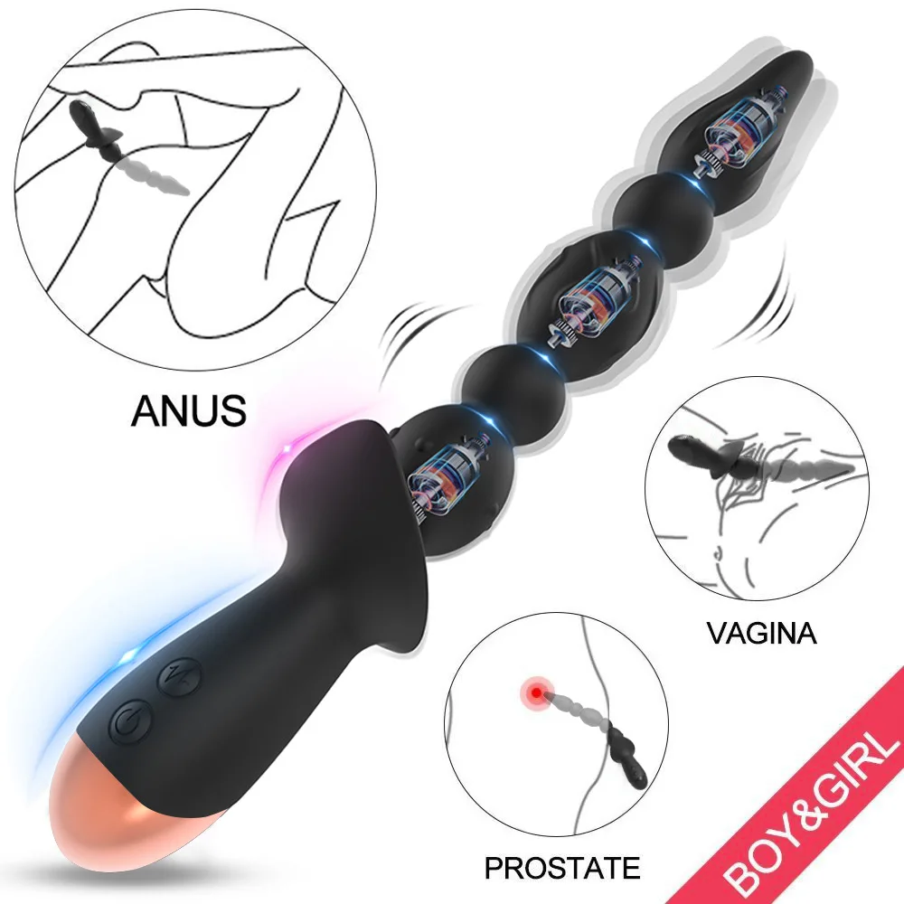 

Sex Toys Ass Stuff Anal Plug Silicone Anal Beads 10 Frequency Vibration Male Automatic Prostate Massage Adult Supplies Butt Plug