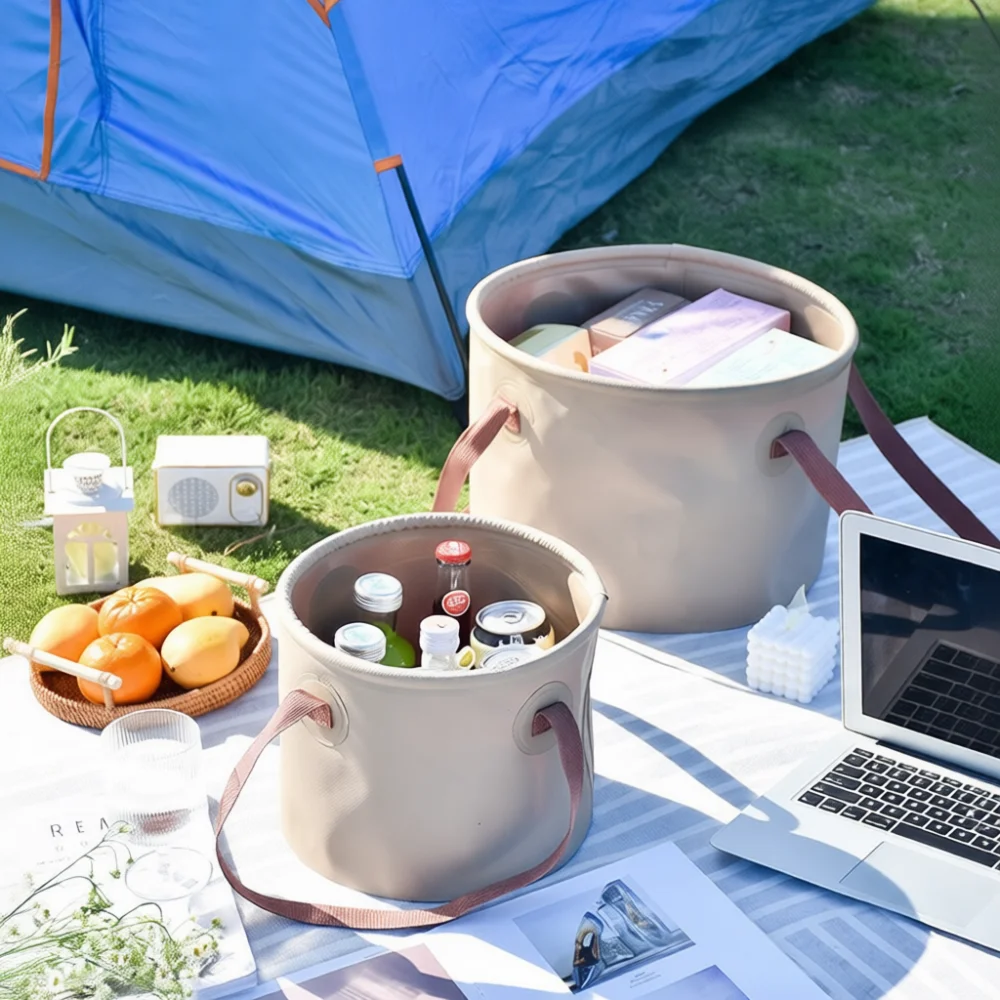 Collapsible Water Storage Barrel Portable Thickened Bucket For Outdoor Activities Camping Picnic Car Use Household