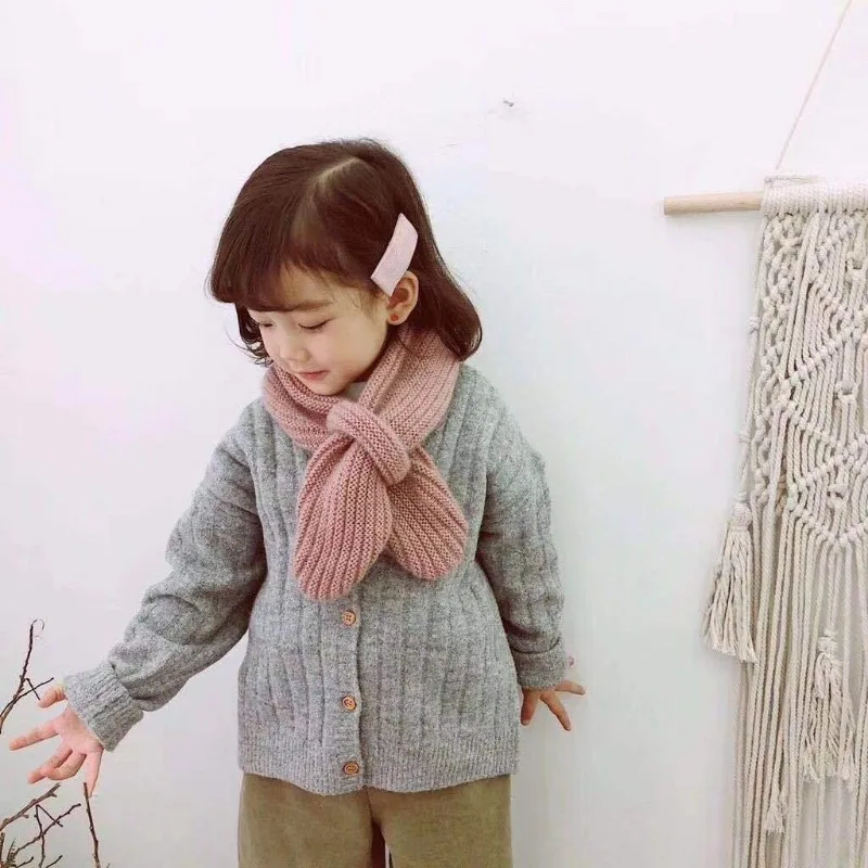 Candy Color Baby Knitted Scarf Autumn Winter Warm Scarves for Toddler Infant Toddler Neck Warm Fashion Baby Girl Boy Scarves