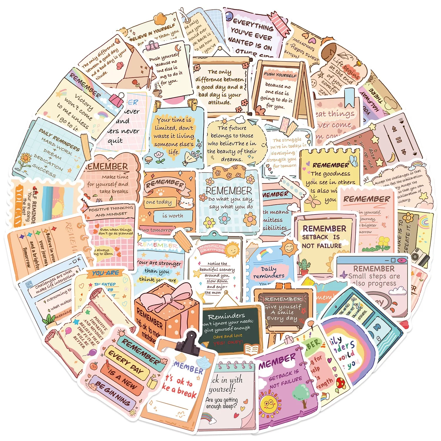 10/50pcs Inspirational Words Test Stickers Motivational Quotes Decals DIY Notebook Fridge Laptop Luggage Toy Graffiti Sticker