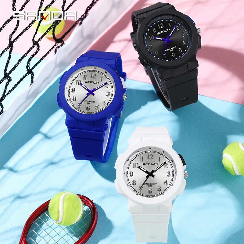 SANDA orologi da donna orologio da polso analogico al quarzo in Silicone di moda sport da Baseball impermeabile ragazzo ragazza orologio Casual regali per bambini