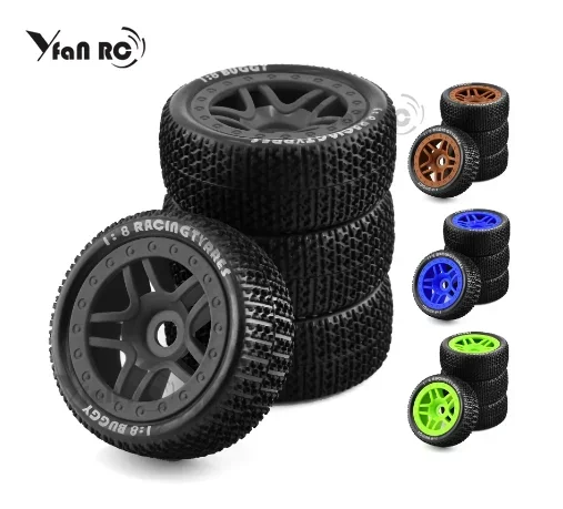 

4PCS 1/8 Off-road Car Buggy Wheels Tires 110mm Rubber Rocks Tyres for Redcat Team Losi VRX HPI Kyosho HSP Carson