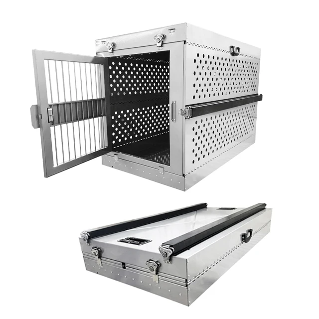 

Silver 48" XXL Large Heavy Duty Collapsible Dog Crate Foldable Pet Cage Puppy Compartment