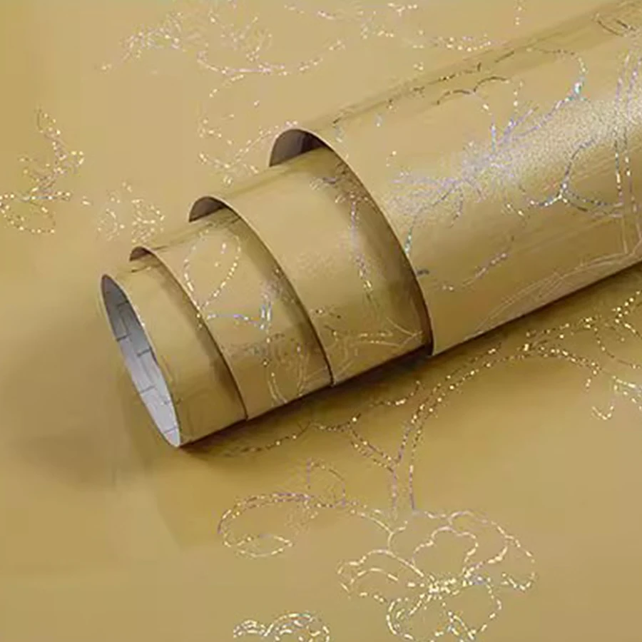 PVC Waterproof Champagne Wallpaper, auto-adesivo, à prova de óleo, adesivos de parede de cozinha, armário, mesa, bancada, geladeira, filme renovação