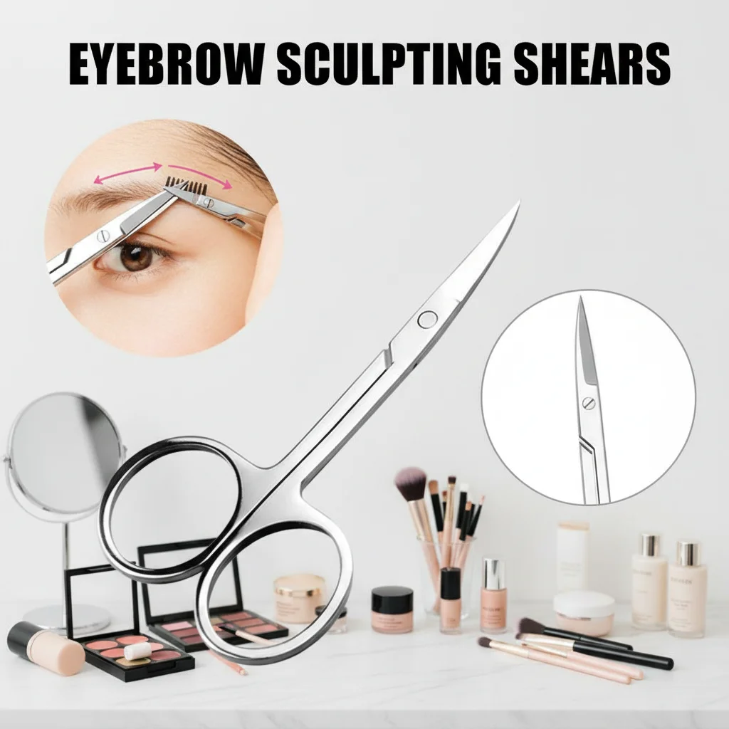 Stainless Steel Eyebrow Scissors Nose Hair Trimmer Manicure Tool for Facial Grooming Essential Makeup Beauty Care