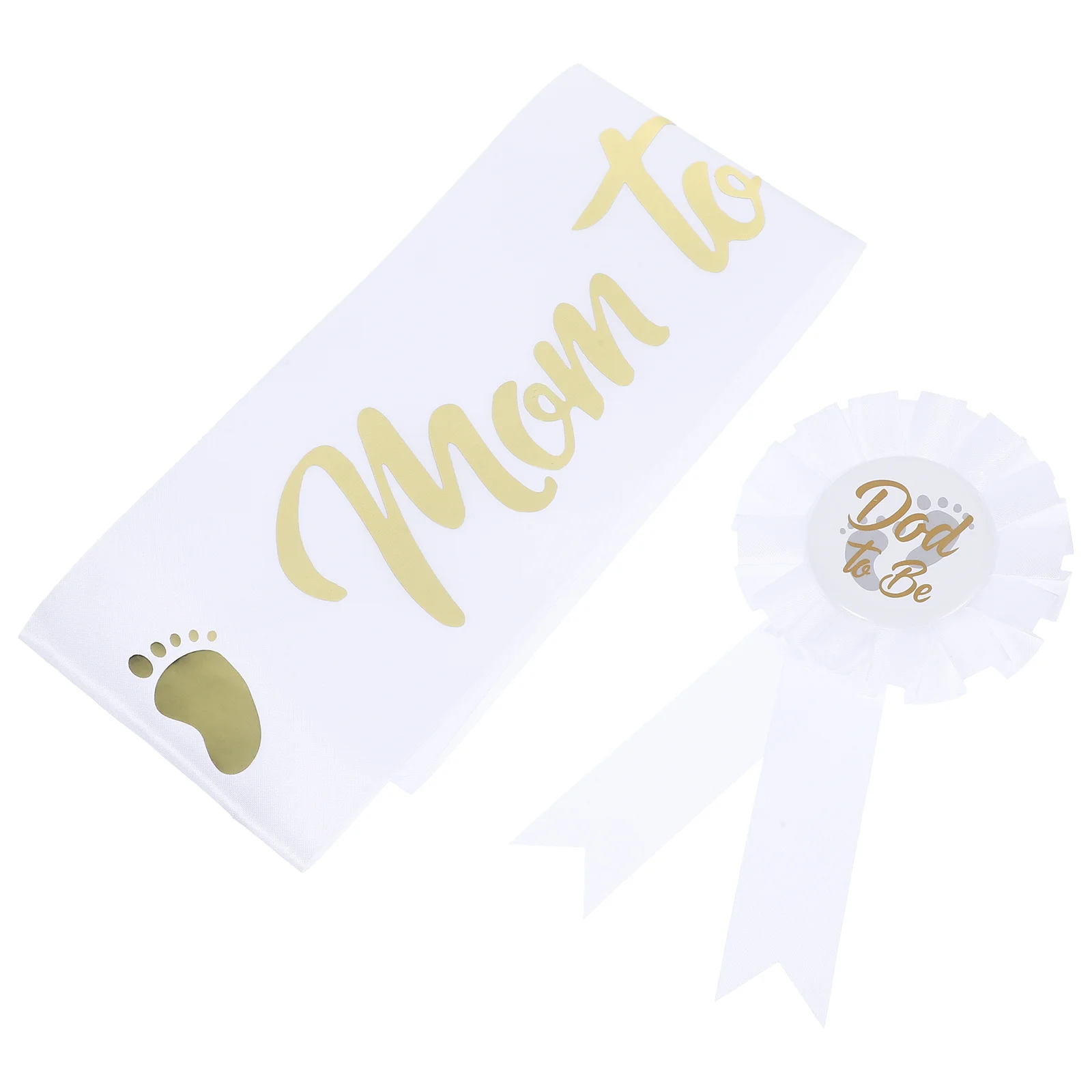 1 Set Papa Om Badge Pin Mama Te Zijn, Sash Baby Shower Decoratie Decoratieve Sjerp