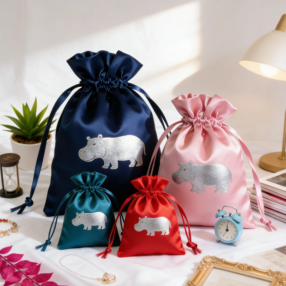 

100 шт. 8x10 см подарочные мешочки из сатина с логотипом на заказ, темно-синие, с шелковым шнурком, для ювелирных изделий, на свадьбу, годовщину, детский праздник, для сувениров