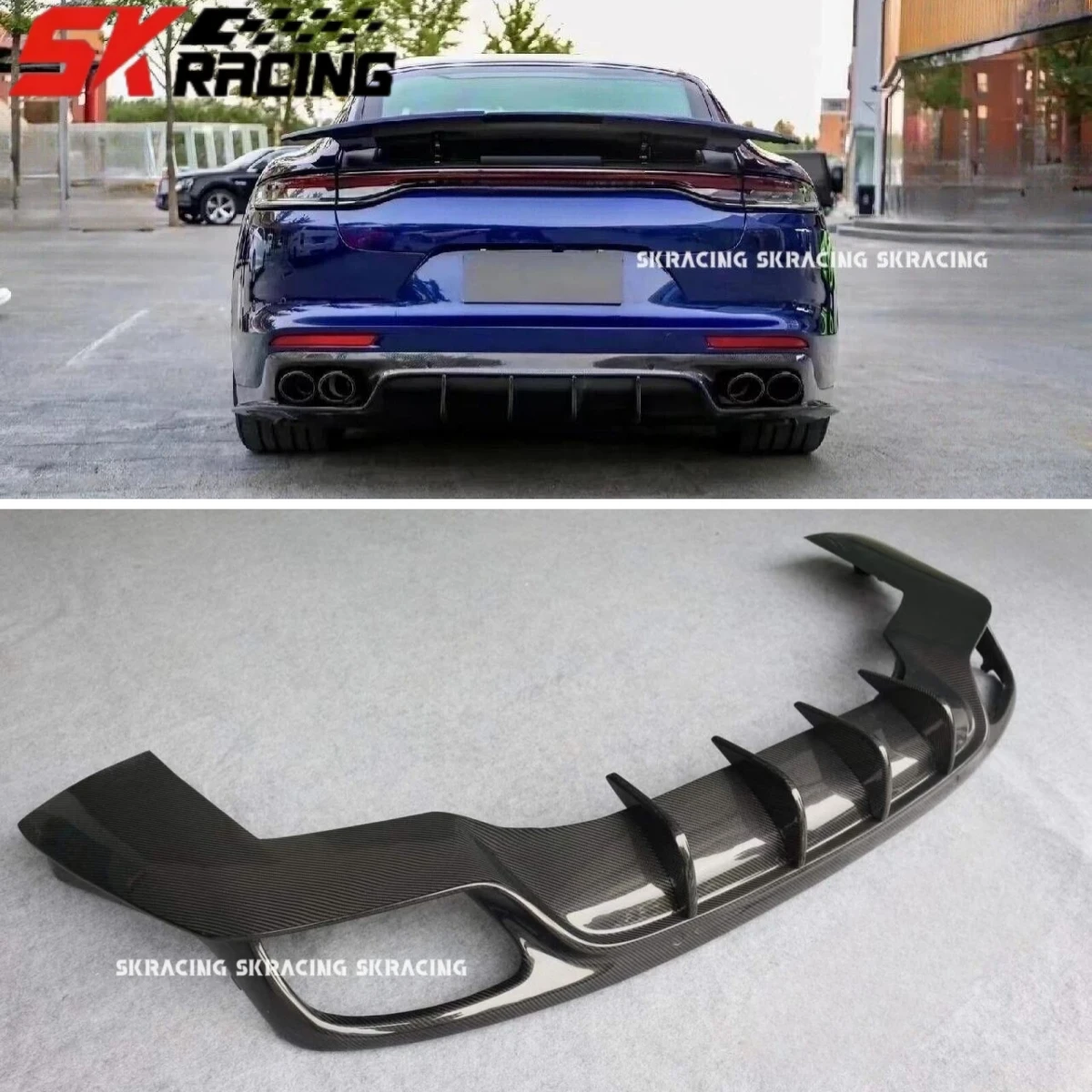 Real Carbon Fiber Rear Lip Bumper Diffuser Exterior Bodykits For Porsche Panamera 971 Car 2023 Accessories Modification