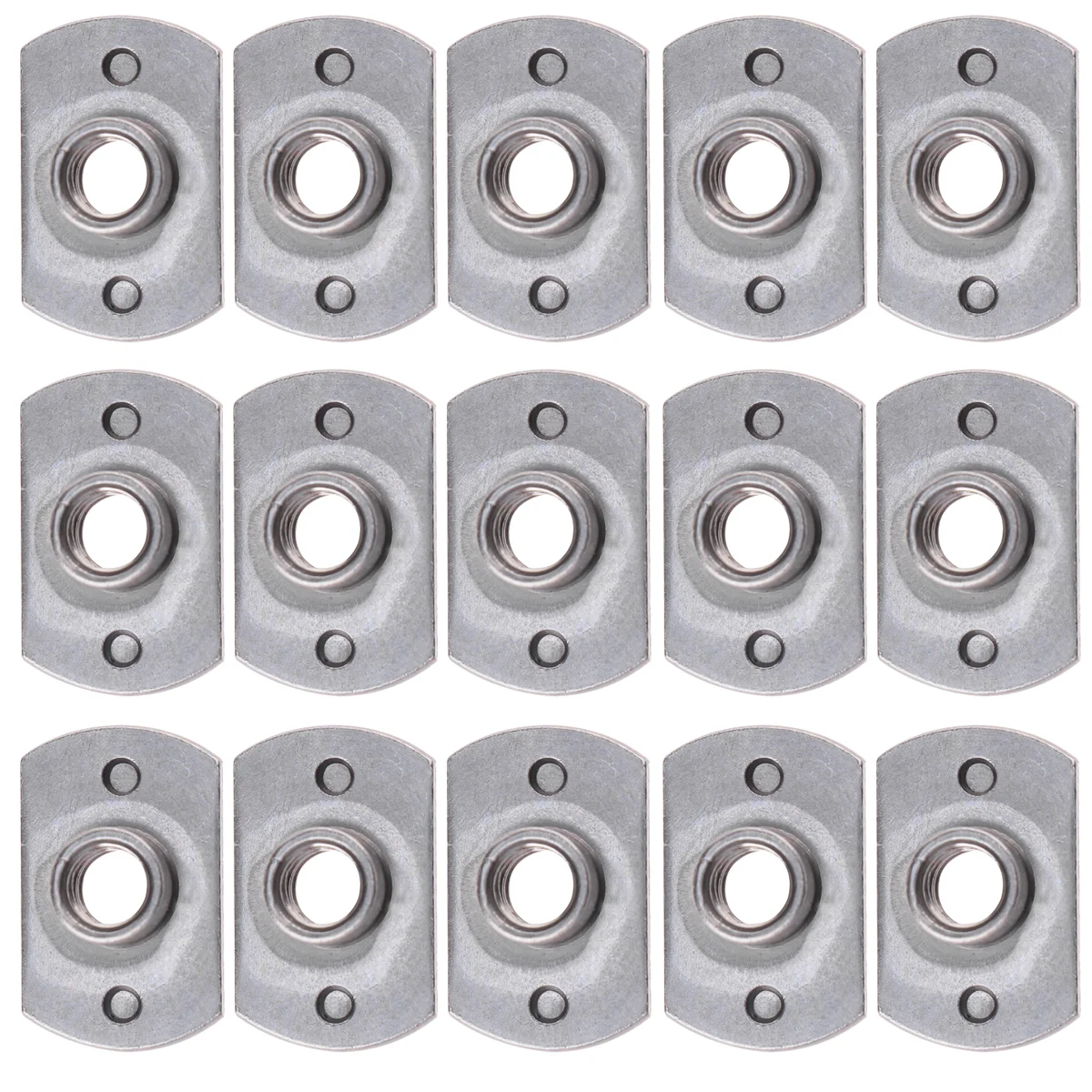 1 Pack of 15PCS T-shaped Screw Nut Multi-purpose Welded Carbon Steel T-nuts Two Points Soldering Nuts for Home Office (Silver+Gr