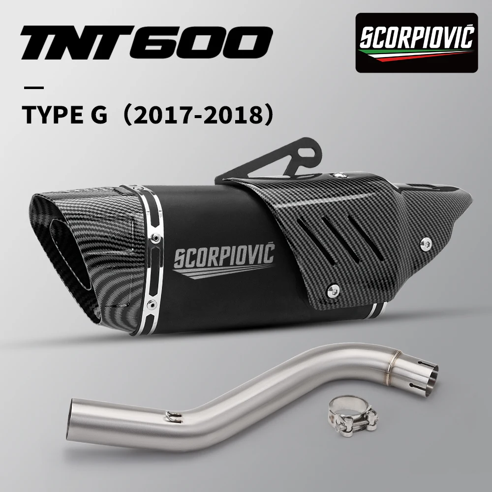 

motorcycle full exhaust system complete set for tnt600 bn600 2017 2018 stainless steel modified exhaust pipe muffler