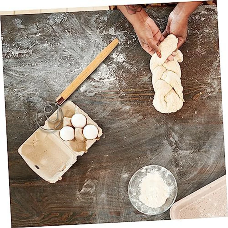 1 Piece Flour Coil Wire Whisk Cream Egg Beater Dough Hook Egg White Separator Pizza Dough Whisk Egg Stirring B