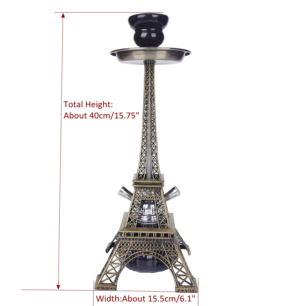 Tower Hookah Shisha Pipe Set Double Hookah Hoses Glass Base Ceramic Bowl Charcoal Tongs Chicha Narguile Sheesha Hookah Smoking