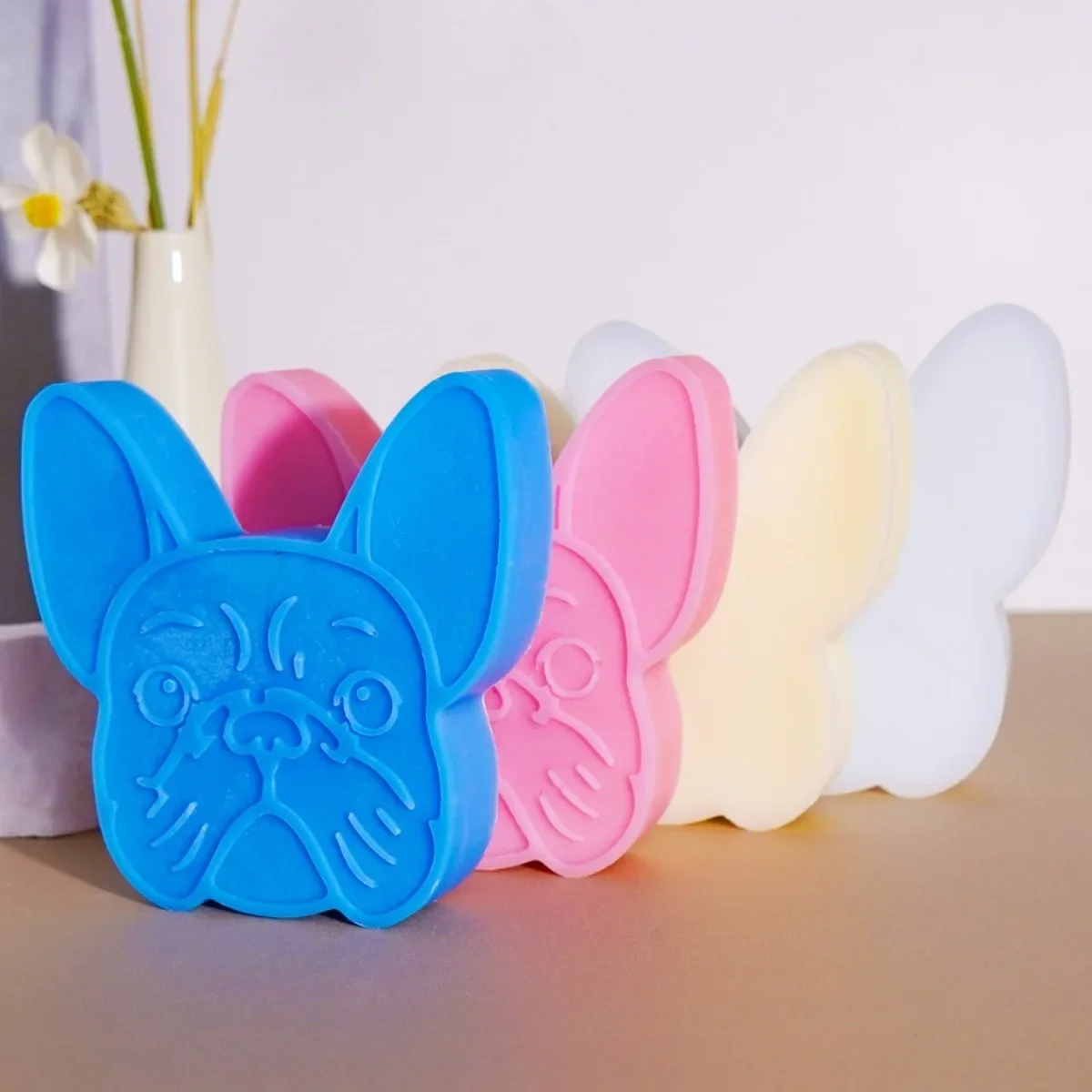 French Bulldog Shape Candle Silicone Mould Animal Dog Handmade Soap Resin Making Puppy Chocolate Cake Ice Cream Decor Gifts